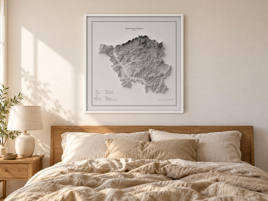 Saarland - Reliefkarte, an der Wand