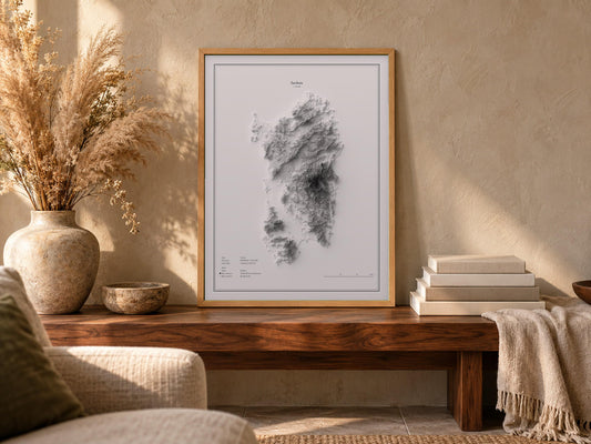 Sardinien - Reliefkarte, an der Wand