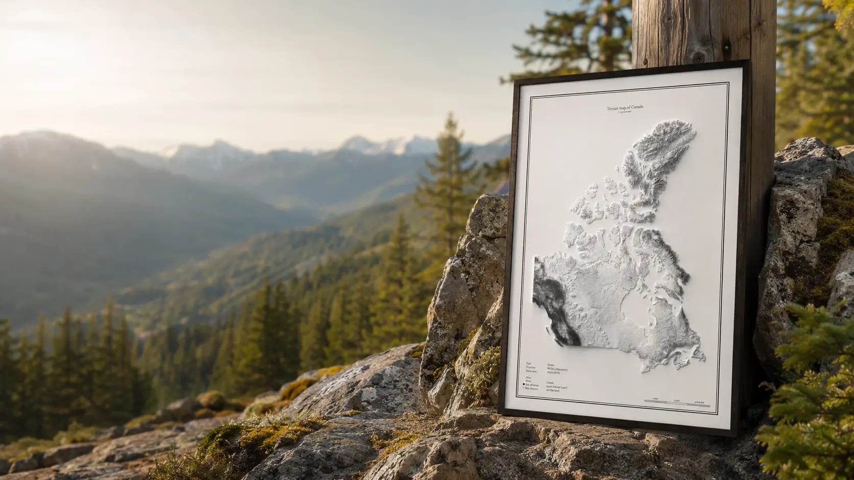 Canada Shaded Relief Map Print In Nature