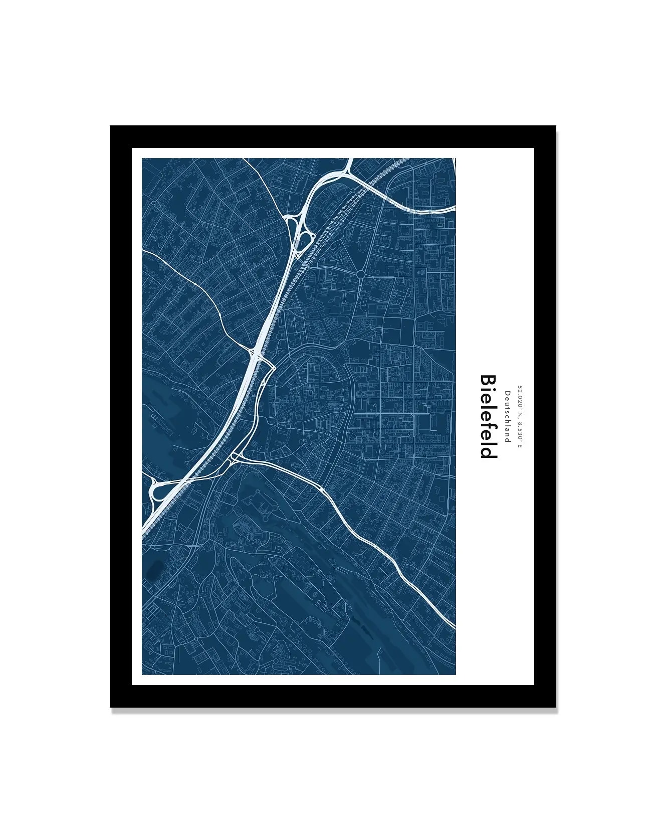 Cartographr Bielefeld Street Map Print