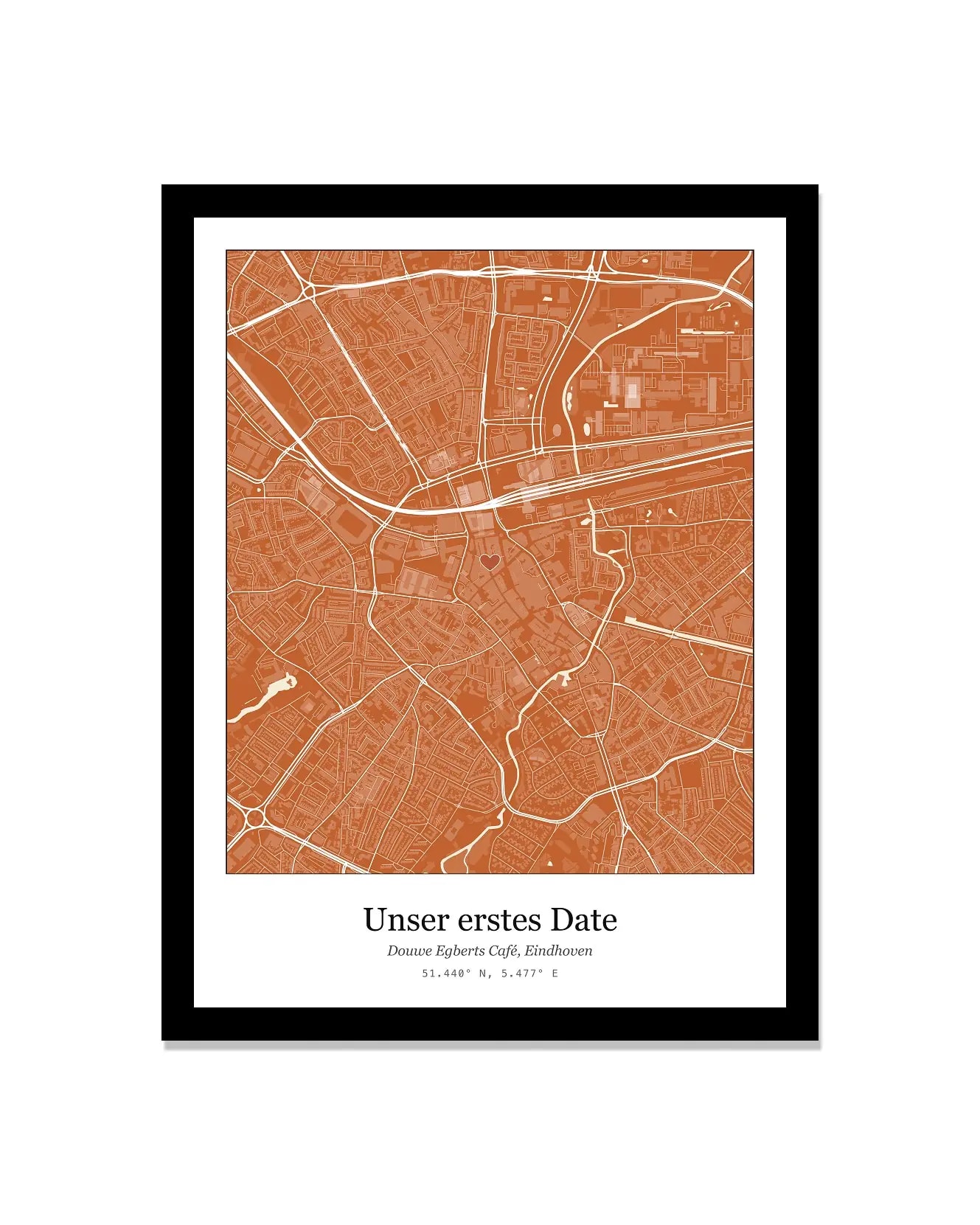 Cartographr First Date Eindhoven Street Map Print