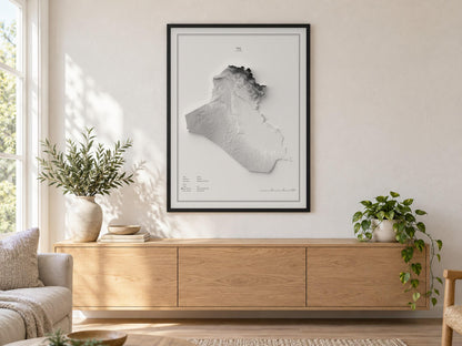Irak - Reliefkarte, an der Wand