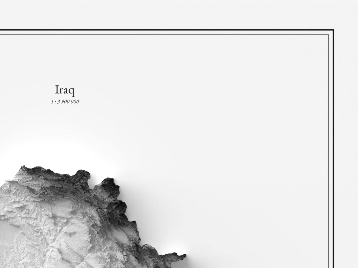 Irak - Reliefkarte, Detailansicht