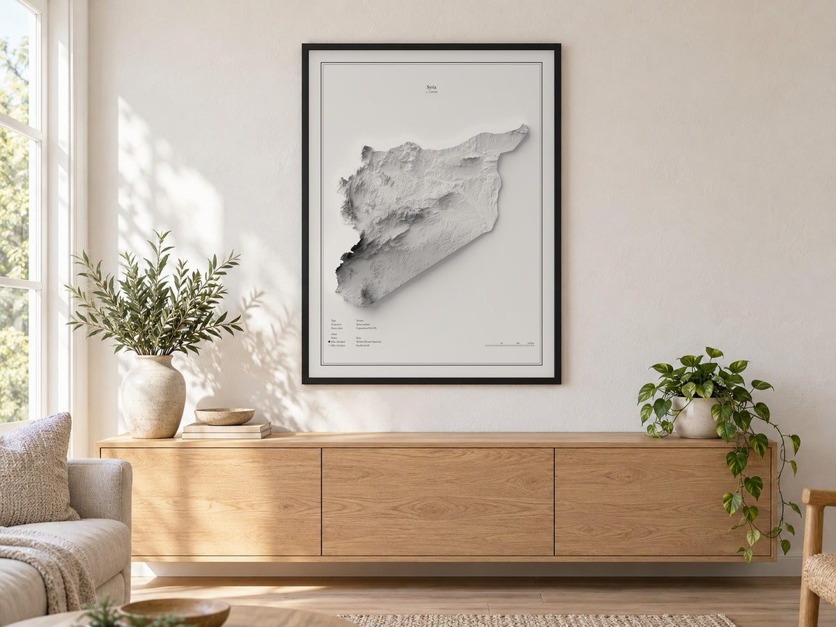 Syrien - Reliefkarte, an der Wand