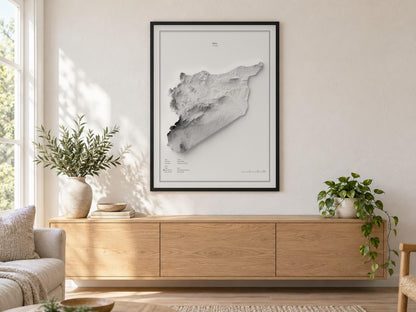Syrien - Reliefkarte, an der Wand
