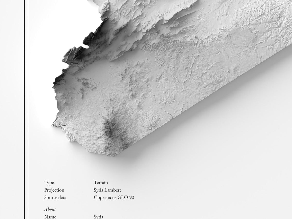 Syrien - Reliefkarte, Detailansicht