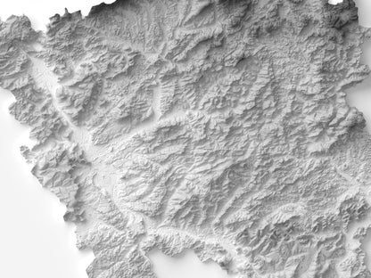 Saarland - Reliefkarte, Detailansicht