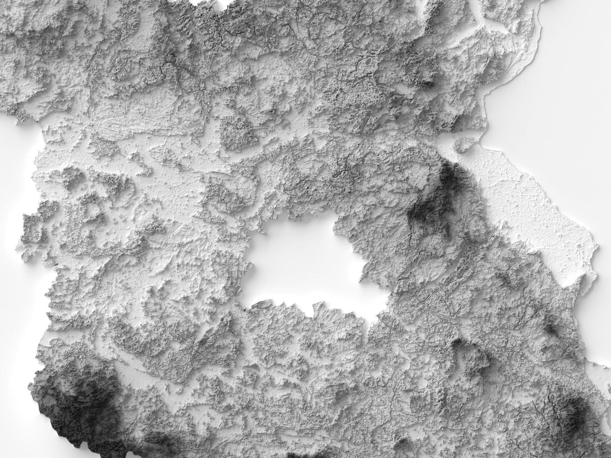 Brandenburg - Reliefkarte, Detailansicht