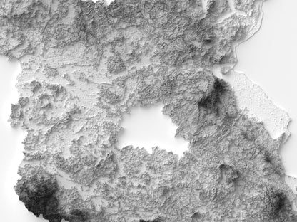 Brandenburg - Reliefkarte, Detailansicht