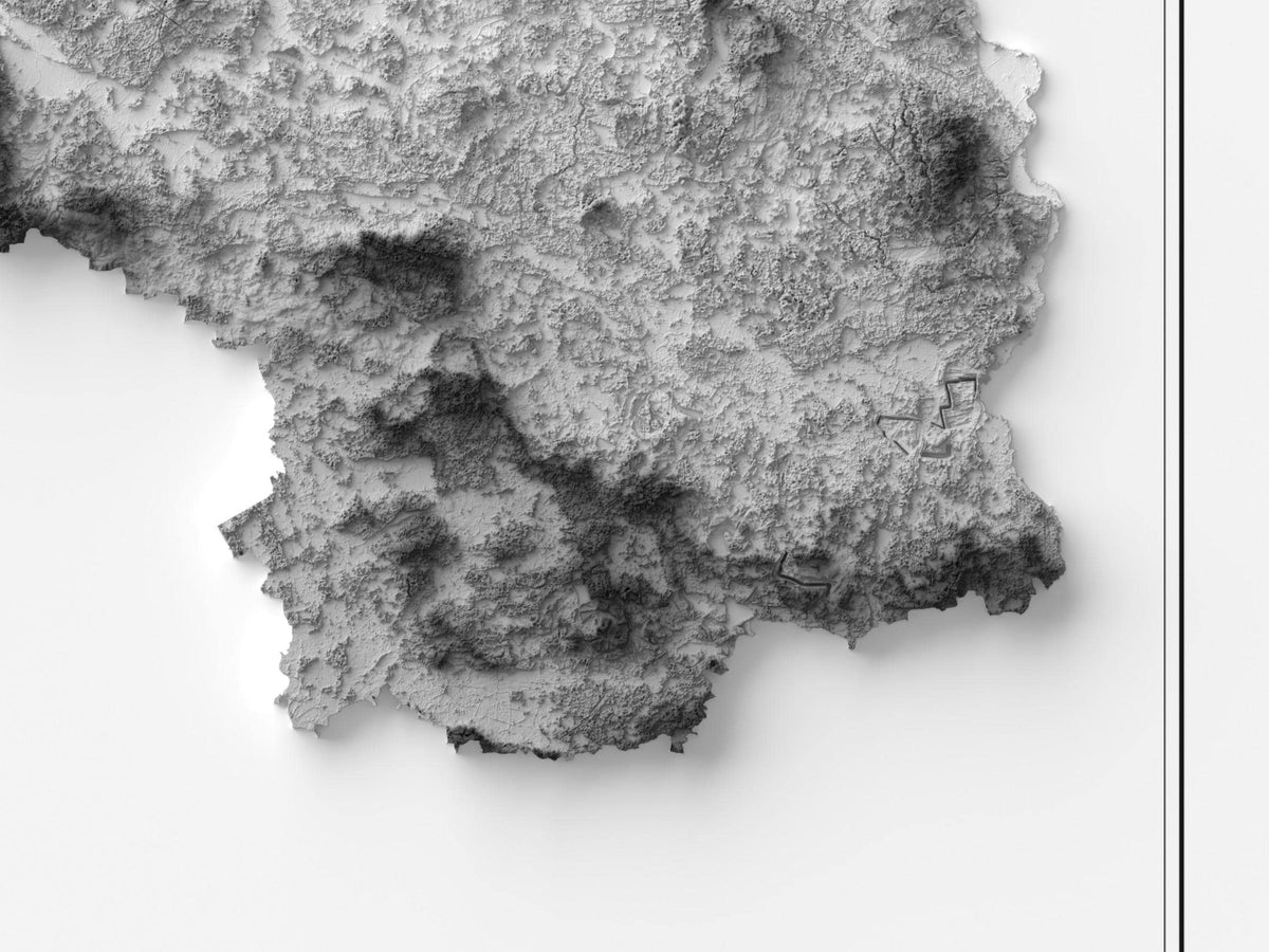 Brandenburg - Reliefkarte, Detailansicht