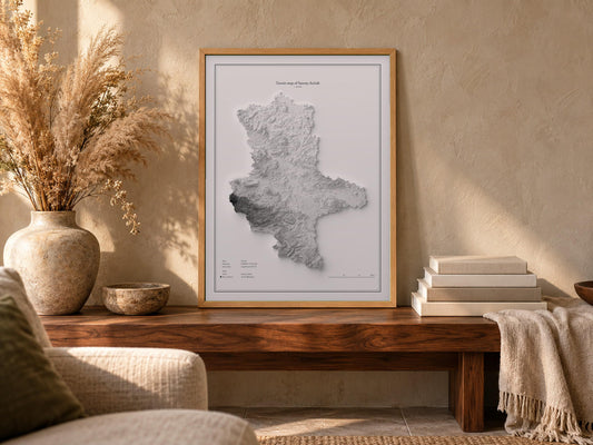 Sachsen-Anhalt - Reliefkarte, an der Wand