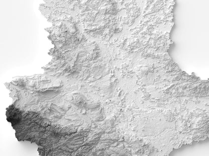 Sachsen-Anhalt - Reliefkarte, Detailansicht