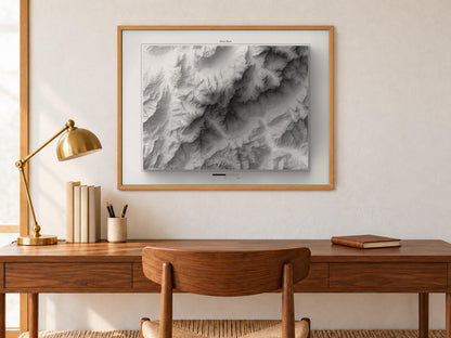 Mont Blanc - Reliefkarte, an der Wand