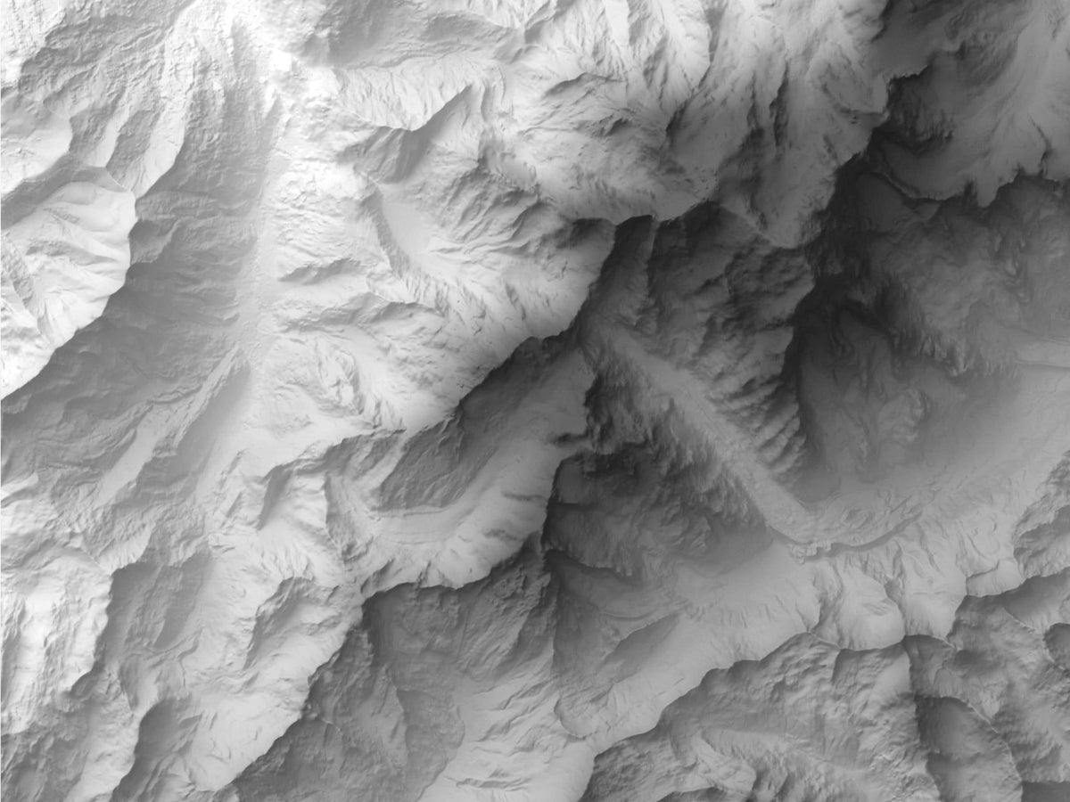 Mont Blanc - Reliefkarte, Detailansicht