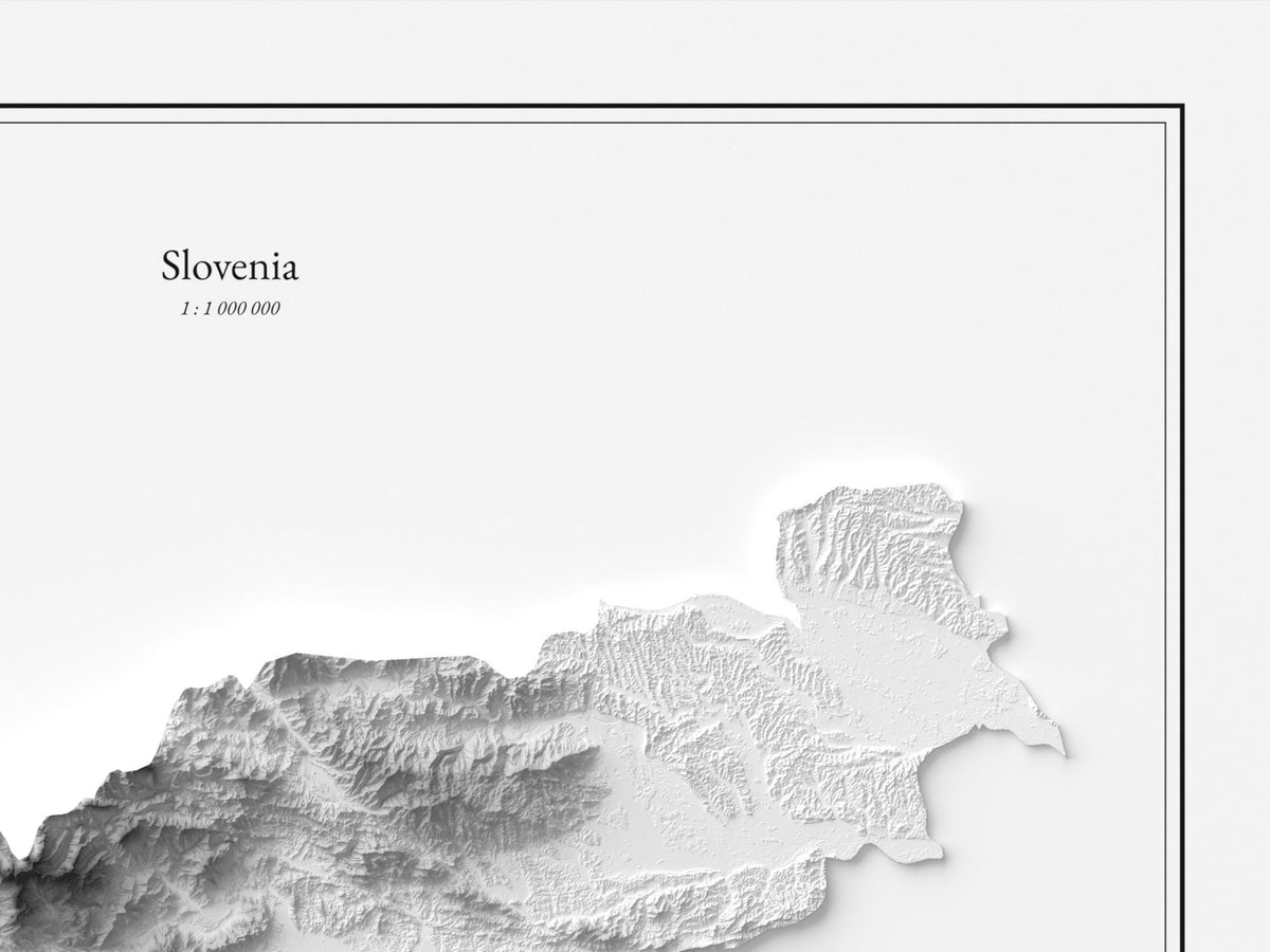 Slowenien - Reliefkarte, Detailansicht