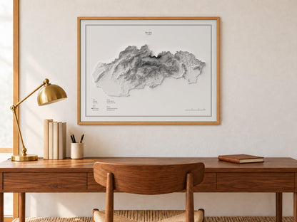 Slowakei - Reliefkarte, an der Wand