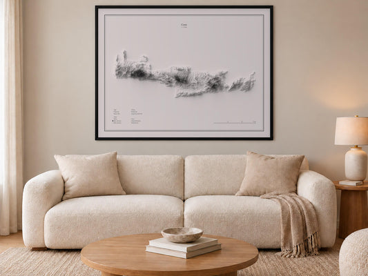 Kreta - Reliefkarte, an der Wand