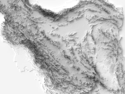 Iran - Reliefkarte, Detailansicht