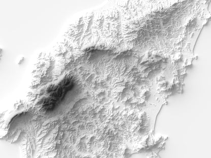 Rhodos - Reliefkarte, Detailansicht