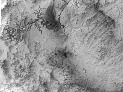Arizona - Reliefkarte, Detailansicht