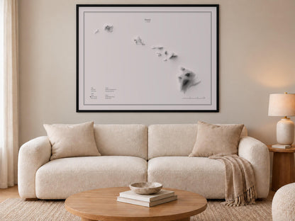 Hawaii - Reliefkarte, an der Wand