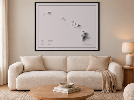 Hawaii - Reliefkarte, an der Wand