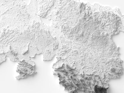 Niedersachsen - Reliefkarte, Detailansicht