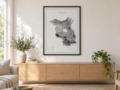 Brandenburg - Reliefkarte, an der Wand