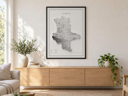 Sachsen-Anhalt - Reliefkarte, an der Wand