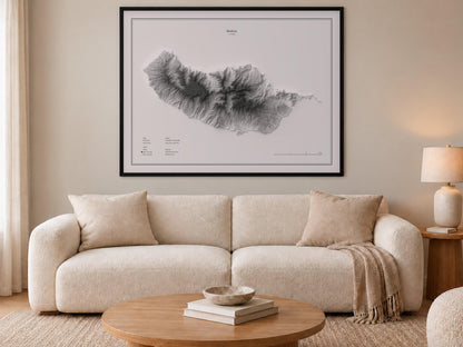 Madeira - Reliefkarte, an der Wand