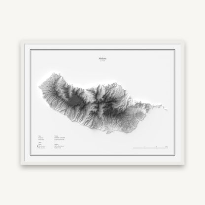 Madeira - Reliefkarte, im weißen Rahmen