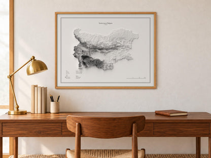 Bulgarien - Reliefkarte, an der Wand