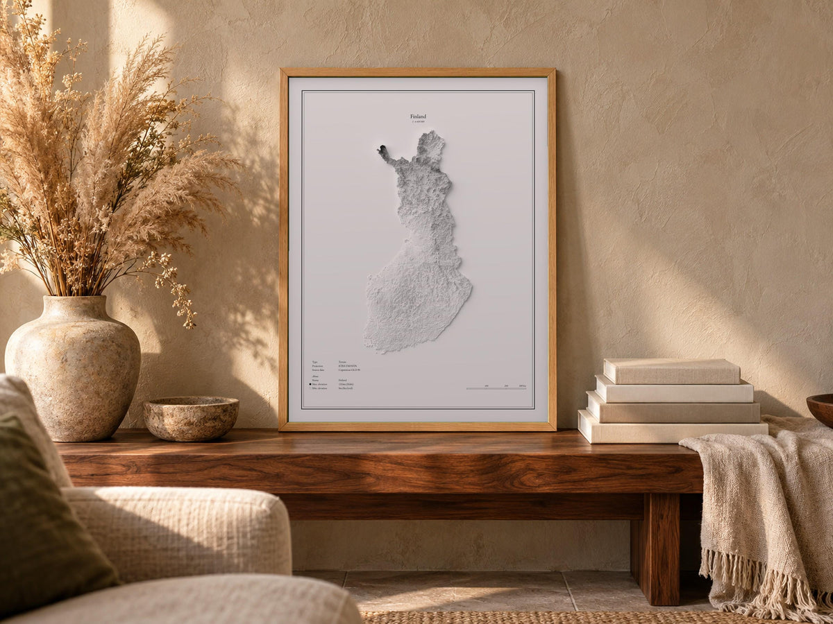 Finnland - Reliefkarte, an der Wand