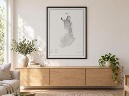 Finnland - Reliefkarte, an der Wand