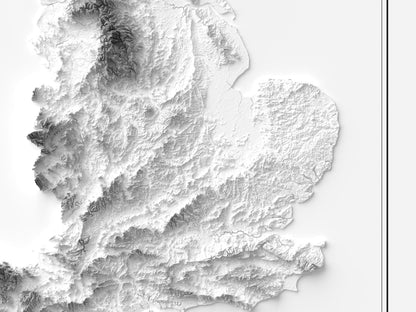 England - Reliefkarte, Detailansicht