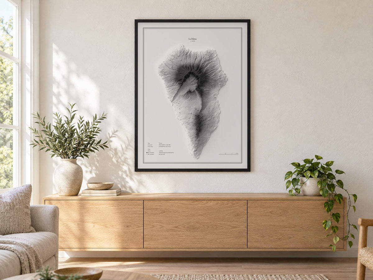 La Palma - Reliefkarte, an der Wand
