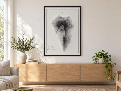 La Palma - Reliefkarte, an der Wand