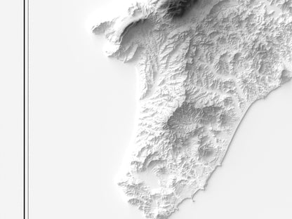 Rhodos - Reliefkarte, Detailansicht
