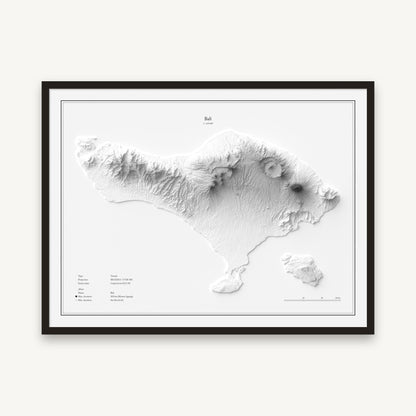 Bali - Reliefkarte, im schwarzen Rahmen