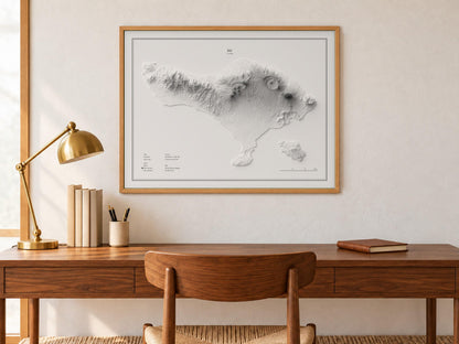 Bali - Reliefkarte, an der Wand