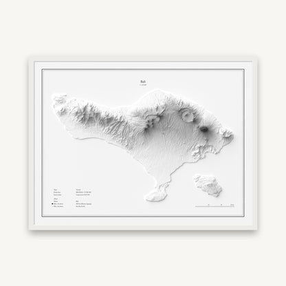 Bali - Reliefkarte, im weißen Rahmen