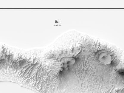 Bali - Reliefkarte, Detailansicht