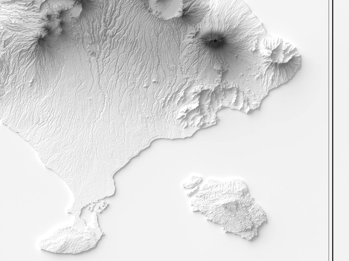 Bali - Reliefkarte, Detailansicht