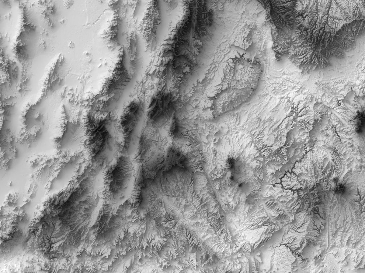 Utah - Reliefkarte, Detailansicht