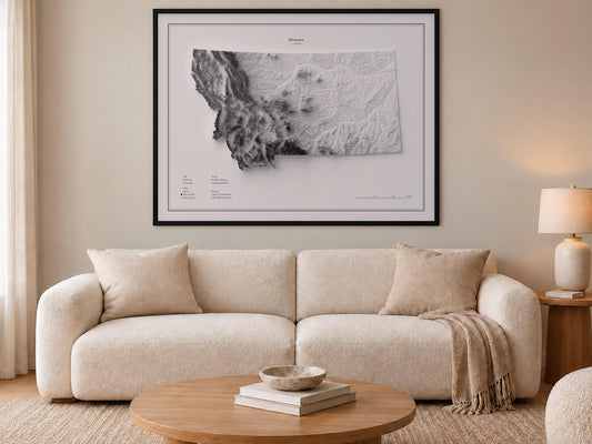 Montana - Reliefkarte, an der Wand