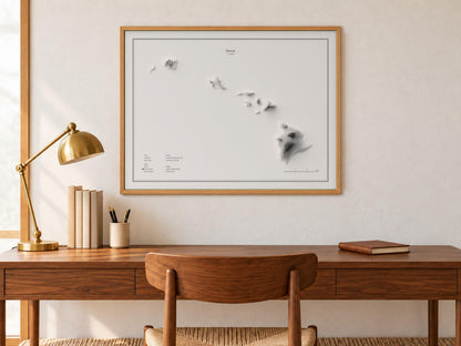 Hawaii - Reliefkarte, an der Wand