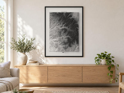 Yosemite - Reliefkarte, an der Wand